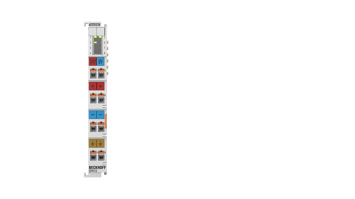 ED9410 | EtherCAT Terminal, power supply for E-bus, 24 V DC, 2 A, push-in, with diagnostics
