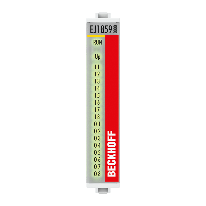 EJ1859 | EtherCAT plug-in module, 8-channel digital input + 8-channel digital output, 24 V DC, 3 ms, 0.5 A