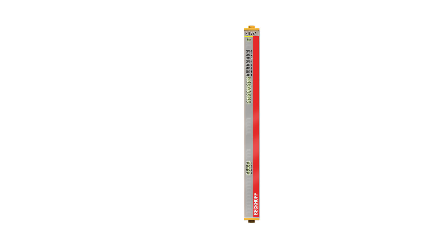 EJ1957 | EtherCAT-Steckmodul, 8-Kanal-Digital-Eingang + 4-Kanal-Digital-Ausgang, 24 V DC, 0,5 A, TwinSAFE, TwinSAFE Logic