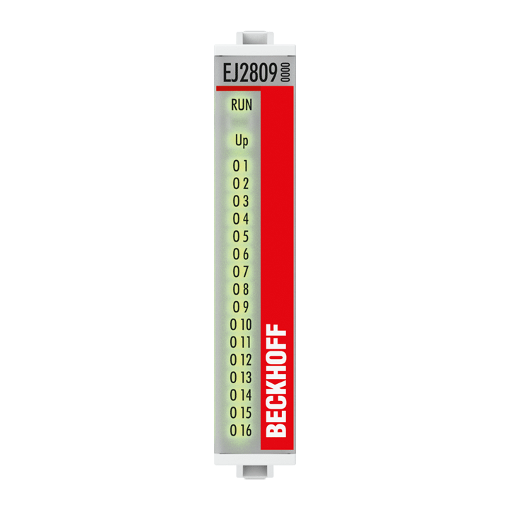 EJ2809 | EtherCAT plug-in module, 16-channel digital output, 24 V DC, 0.5 A