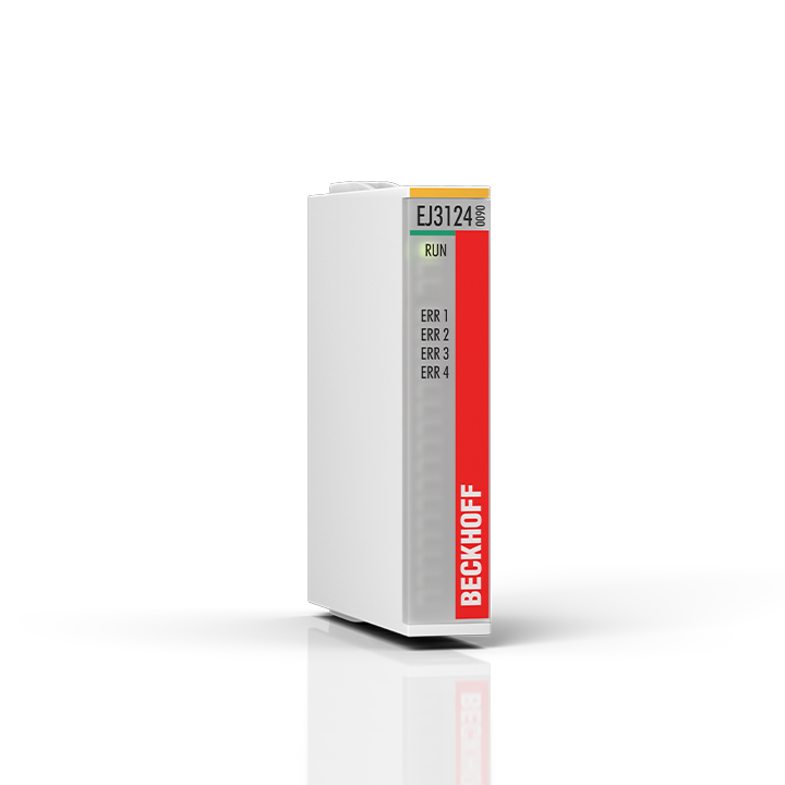 EJ3124-0090 | EtherCAT plug-in module, 4-channel analog input, current, 4…20 mA, 16 bit, differential, TwinSAFE SC