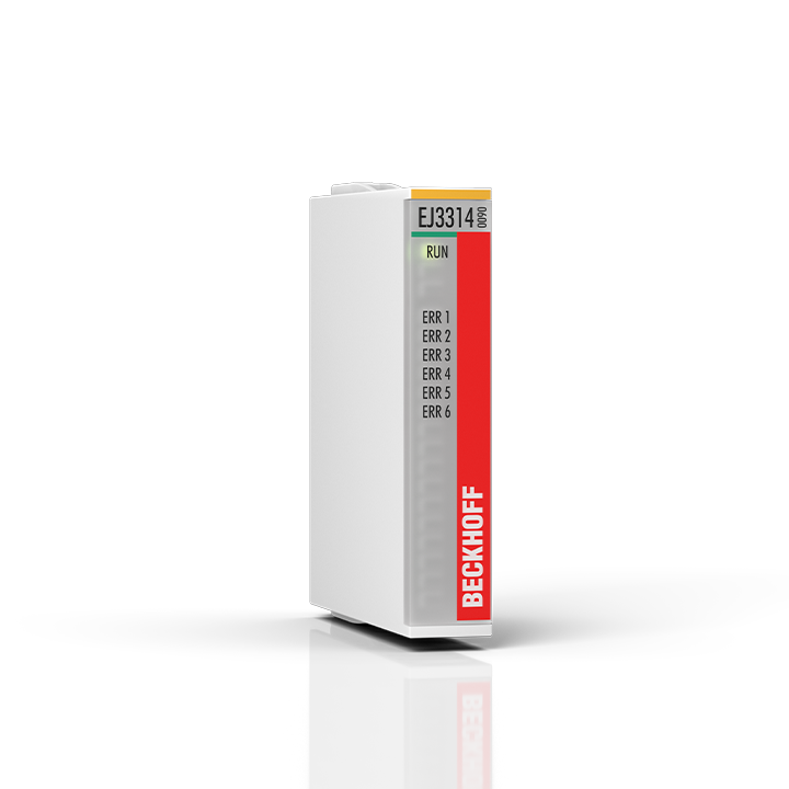 EJ3314-0090 | EtherCAT plug-in module, 4-channel analog input, temperature, thermocouple, 16 bit, TwinSAFE SC