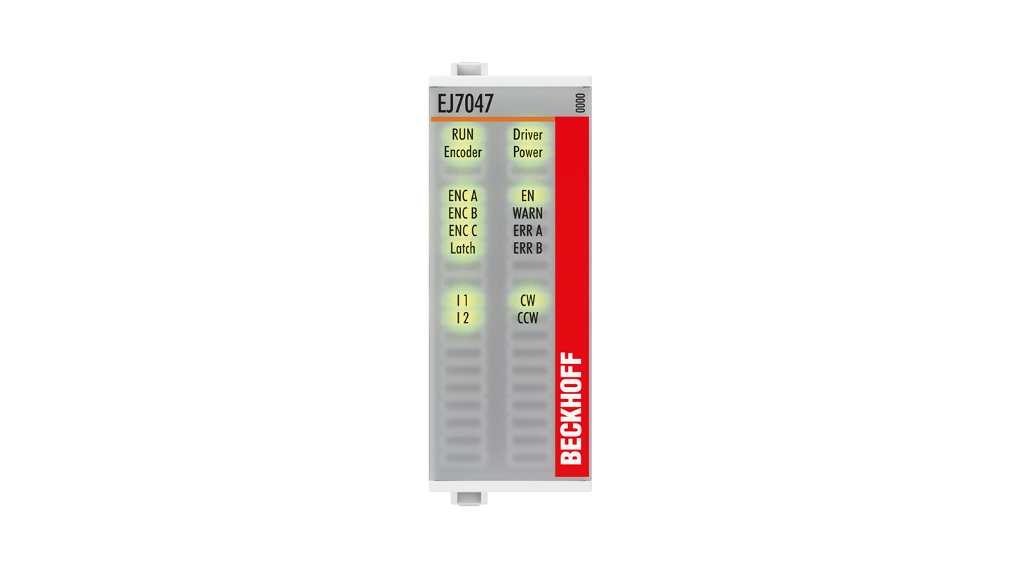 EJ7047 | EtherCAT plug-in module, 1-channel motion interface, stepper motor, 48 V DC, 5 A, vector control, with incremental encoder