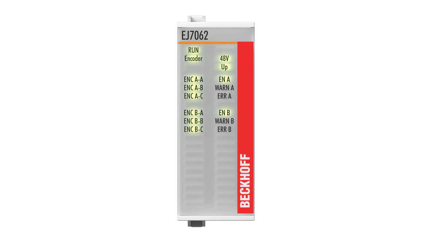 EJ7062 | EtherCAT plug-in module, 2-channel motion interface, stepper motor, 48 V DC, 3 A, with incremental encoder,  5 V DC