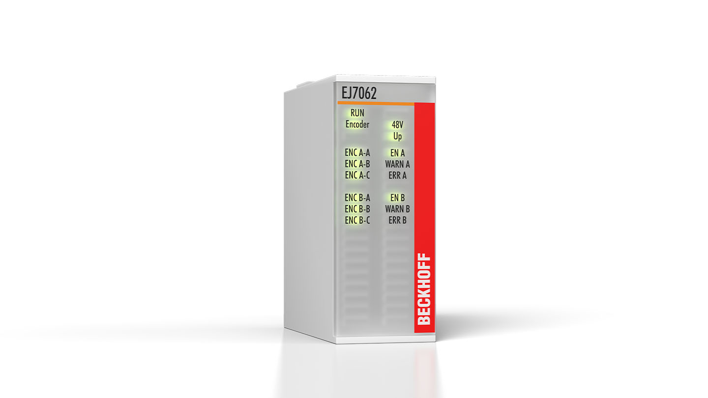 EJ7062 | EtherCAT plug-in module, 2-channel motion interface, stepper motor, 48 V DC, 3 A, with incremental encoder,  5 V DC