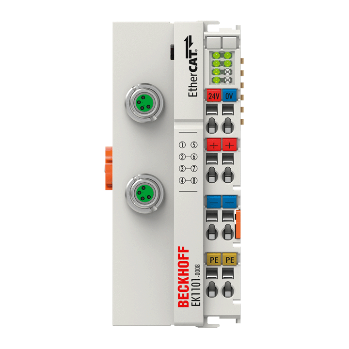 EK1101-0008 | 带 ID 拨码开关和 M8 接口的 EtherCAT 耦合器