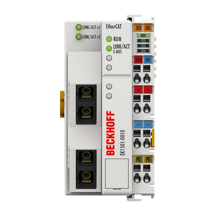 EK1501-0010 | EtherCAT 耦合器，带 ID 拨码开关，单模光纤