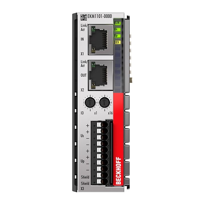 EKM1101 | EtherCAT 耦合器，带 ID 拨码开关和诊断功能