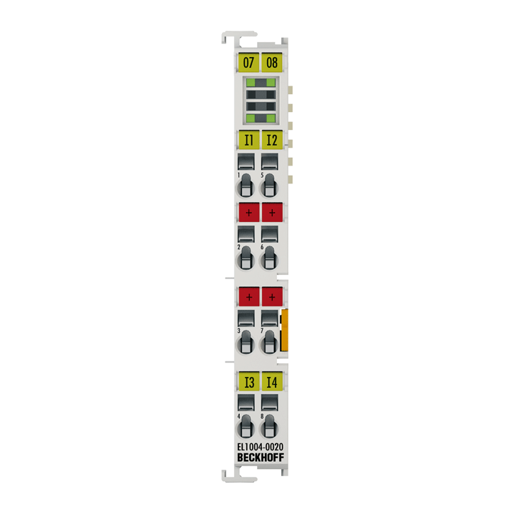 EL1004-0020 | EtherCAT Terminal, 4-channel digital input, 24 V DC, 3 ms, isolation voltage 2500 V DC