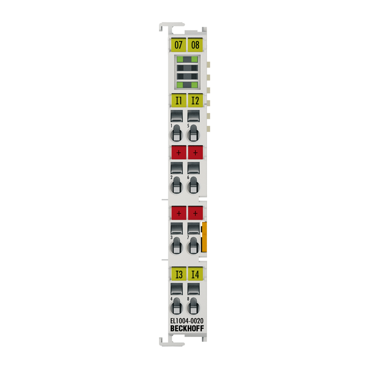 EL1004-0020 | EtherCAT 端子模块，4 通道数字量输入，24 V DC，3 ms，隔离电压 2500 V DC