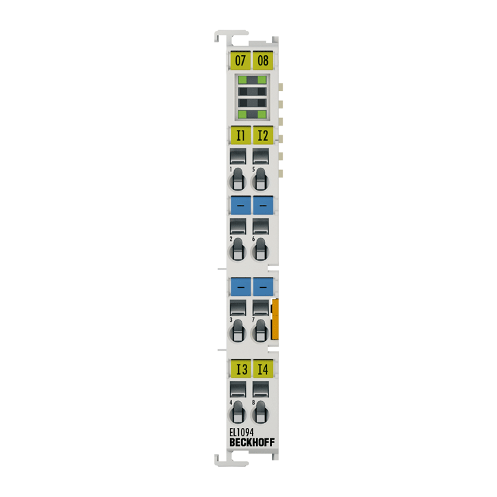 EL1094 | EtherCAT-Klemme, 4-Kanal-Digital-Eingang, 24 V DC, 10 µs, masseschaltend