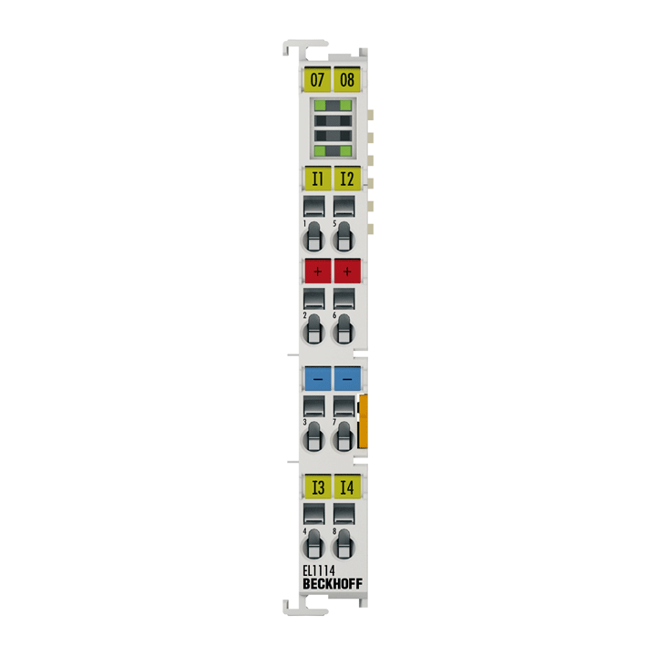 EL1114 | EtherCAT-Klemme, 4-Kanal-Digital-Eingang, 24 V DC, 10 µs, 2-/3-Leiteranschluss