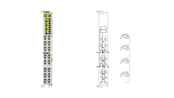 EL1804 | EtherCAT-Klemme, 4-Kanal-Digital-Eingang, 24 V DC, 3 ms, 3-Leiteranschluss