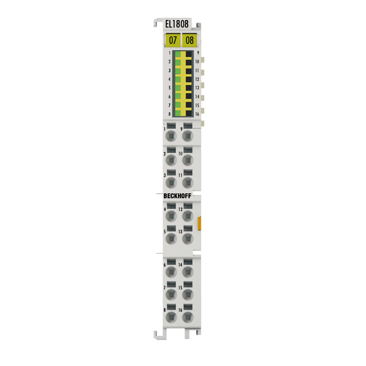 EL1808 | EtherCAT 端子模块，8 通道数字量输入，24 V DC，滤波 3 ms，二线制连接