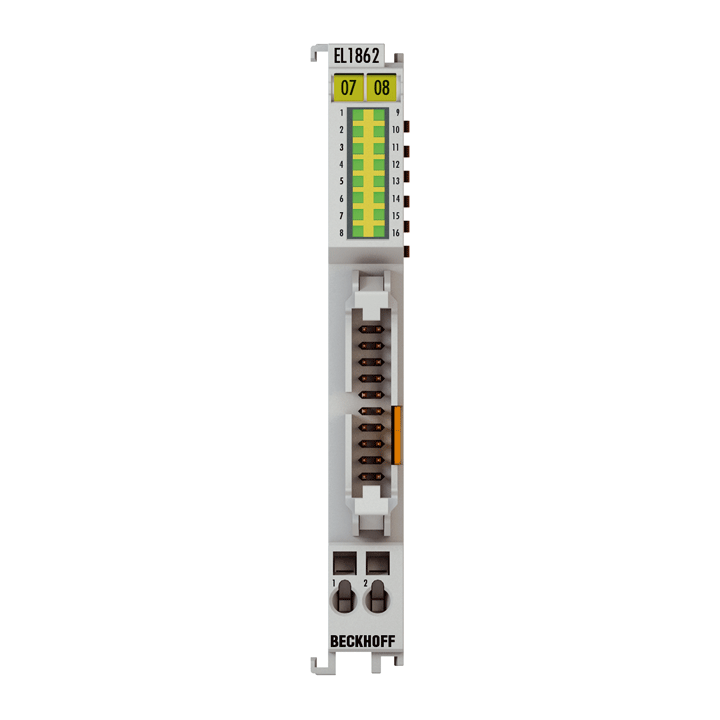EL1862-0010 | EtherCAT-Klemme, 16-Kanal-Digital-Eingang, 24 V DC, 3 ms, masseschaltend, Flachbandkabel