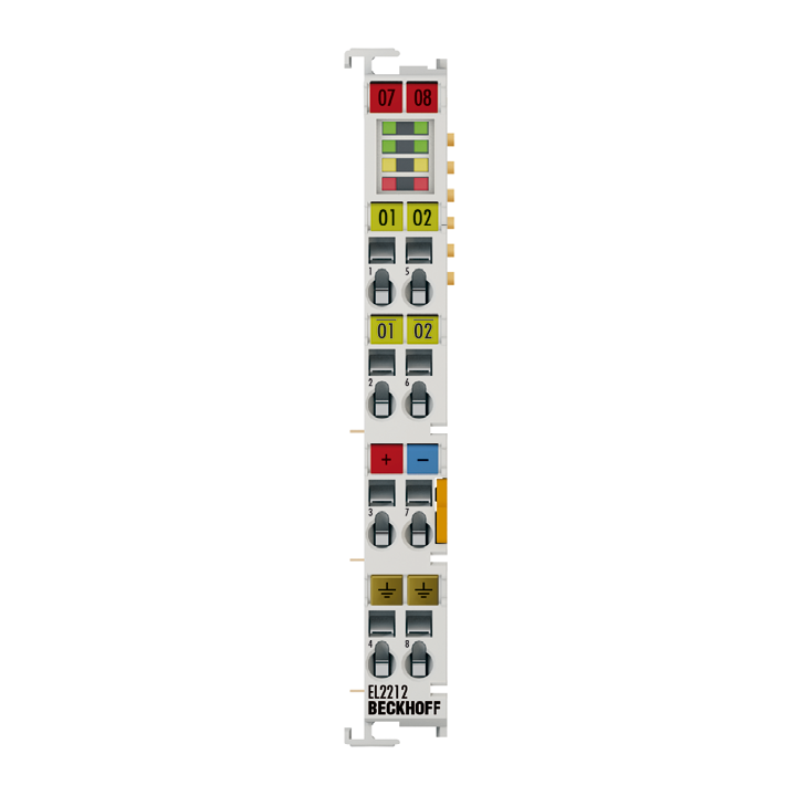 EL2212 | EtherCAT Terminal, 2-channel digital output, 24…72 V DC, 10 A, overexcitation, multi-timestamp