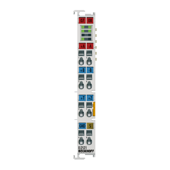 EL2521-0025 | EtherCAT Terminal, 1-channel pulse train output, incr. enc. simulation, 24 V DC, 1 A, ground switching