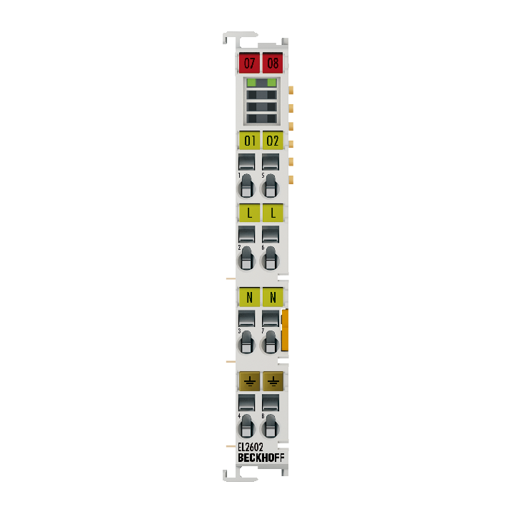 EL2602 | EtherCAT-Klemme, 2-Kanal-Relais-Ausgang, 230 V AC, 30 V DC, 5 A