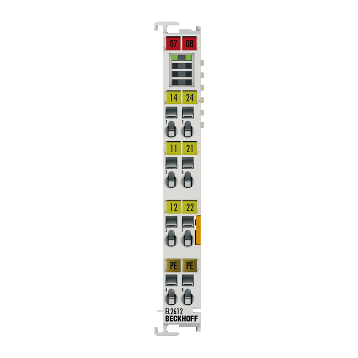 EL2612 | EtherCAT Terminal, 2-channel relay output, 125 V AC, 30 V DC, 0.5 A AC, 2 A DC
