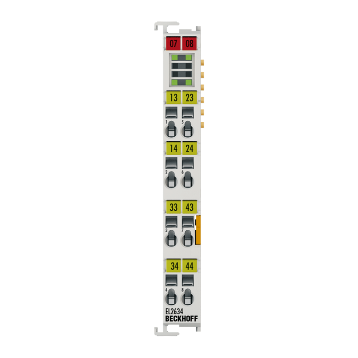 EL2634 | EtherCAT-Klemme, 4-Kanal-Relais-Ausgang, 250 V AC, 30 V DC, 4 A