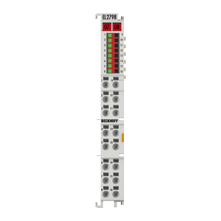 EL2798 | EtherCAT Terminal, 8-channel solid state relay output, 30 V AC, 48 V DC, 2 A, potential-free