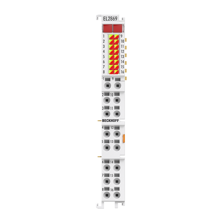 EL2869 | EtherCAT 端子模块，16 通道数字量输出，24 V DC，0.5 A，带通道诊断功能