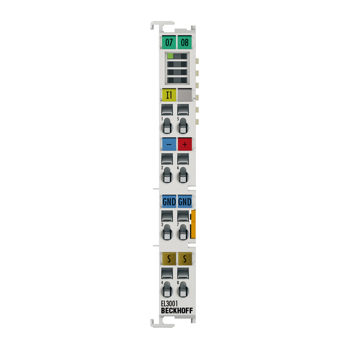 EL3001 | EtherCAT 端子模块，1 通道模拟量输入，±10 V，12 位，单端