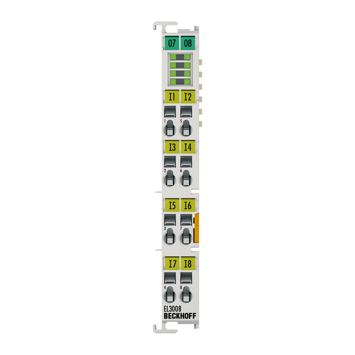 EL3008 | EtherCAT Terminal, 8-channel analog input, voltage, ±10 V, 12 bit, single-ended