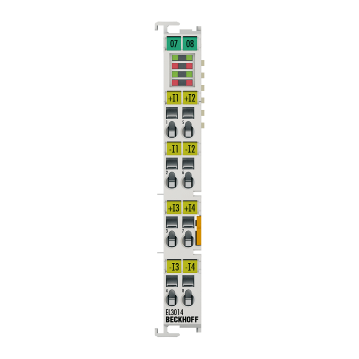 EL3014 | EtherCAT Terminal, 4-channel analog input, current, 0…20 mA, 12 bit, differential