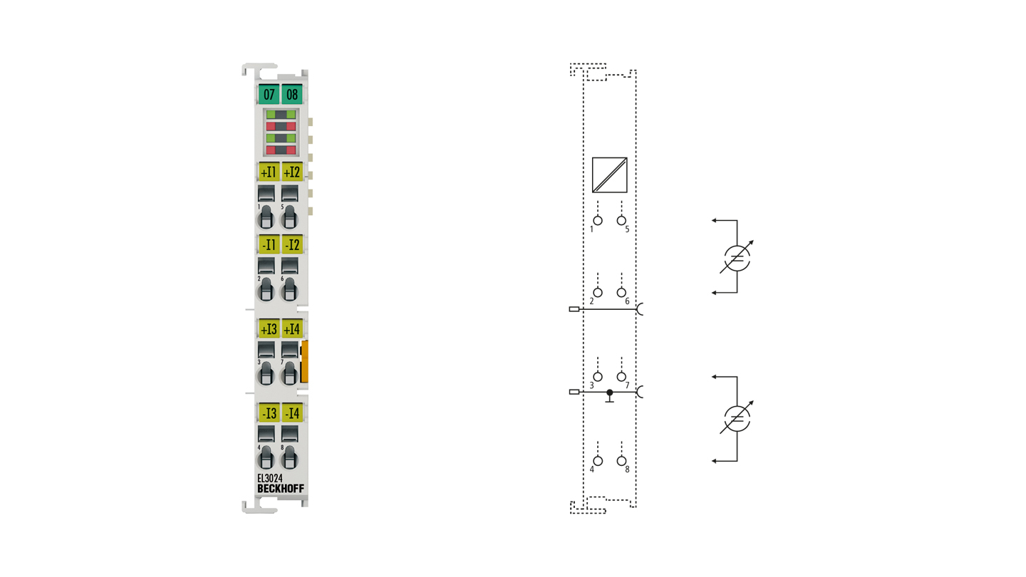 EL3024 | EtherCAT Terminal, 4-channel analog input, current, 4…20 ...