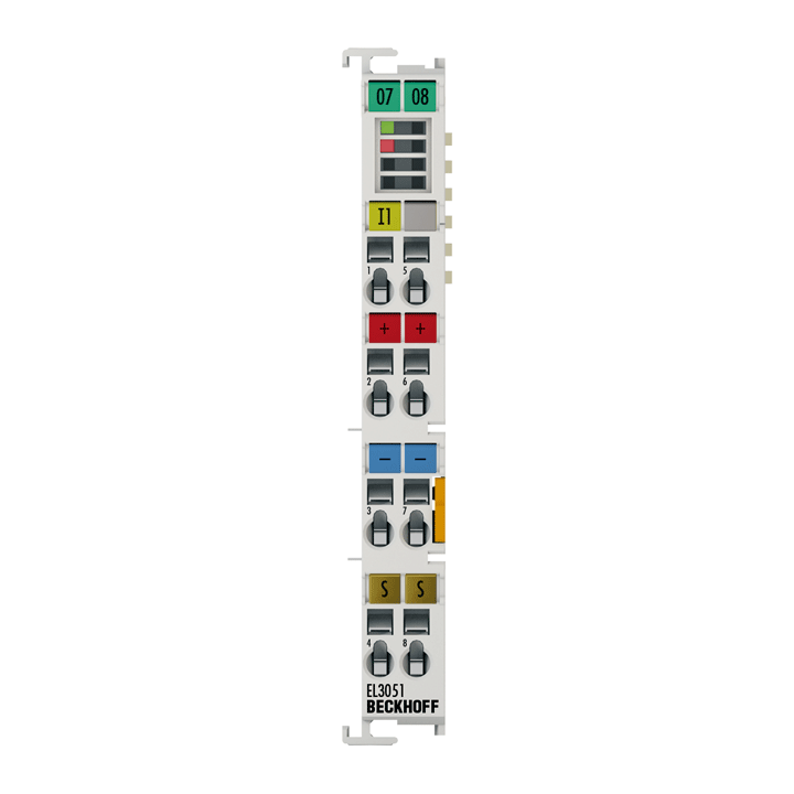 EL3051 | EtherCAT-Klemme, 1-Kanal-Analog-Eingang, Strom, 4…20 mA, 12 Bit, single-ended