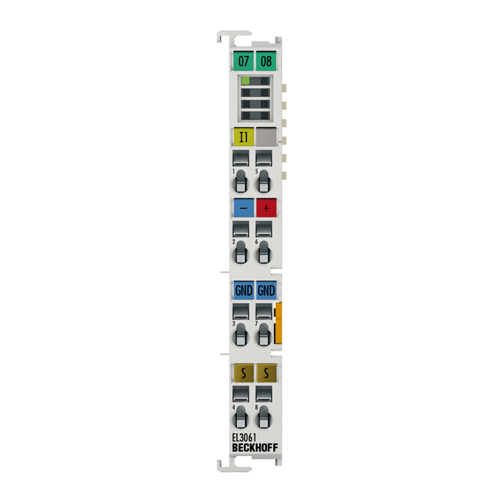 EL3061 | EtherCAT-Klemme, 1-Kanal-Analog-Eingang, Spannung, 0…10 V, 12 Bit, single-ended