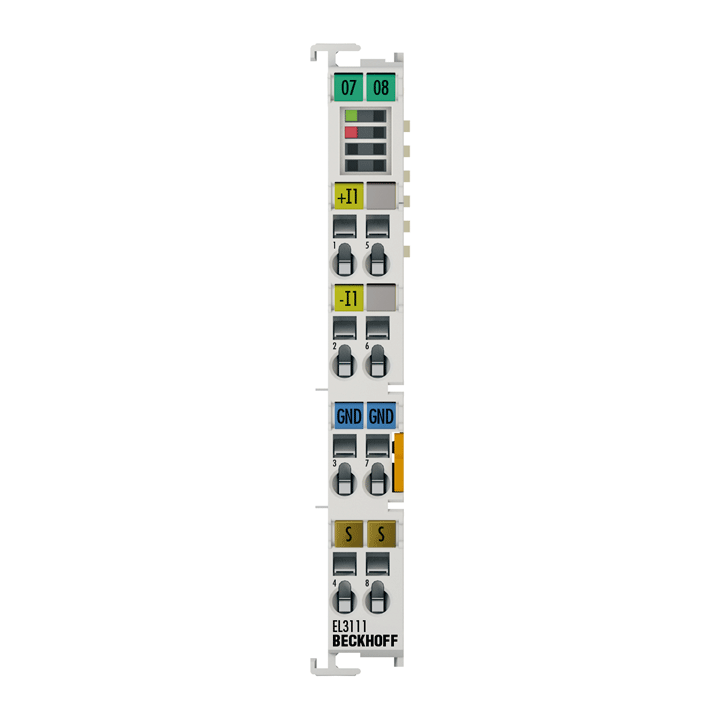 EL3111 | EtherCAT-Klemme, 1-Kanal-Analog-Eingang, Strom, 0…20 mA, 16 Bit, differentiell