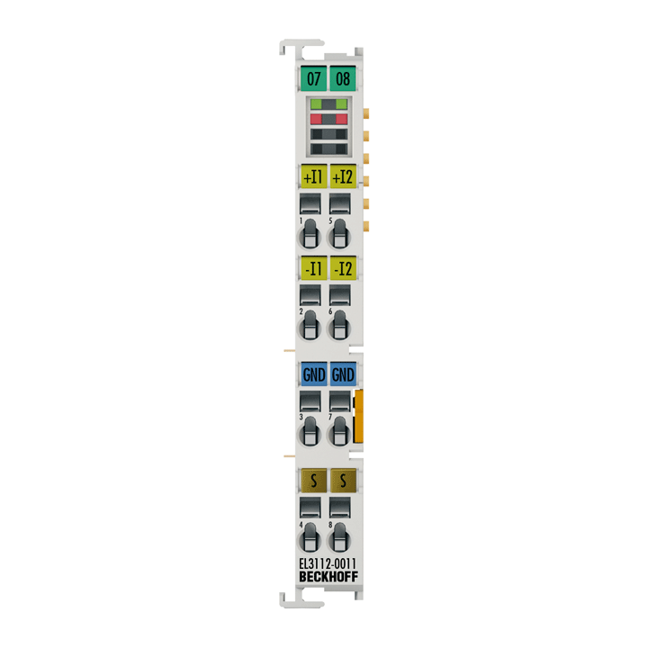 EL3112-0011 | EtherCAT Terminal, 2-channel analog input, current, ±20 mA, 16 bit, differential