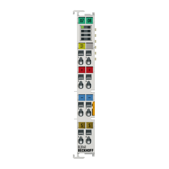EL3161 | EtherCAT-Klemme, 1-Kanal-Analog-Eingang, Spannung, 0…10 V, 16 Bit, single-ended