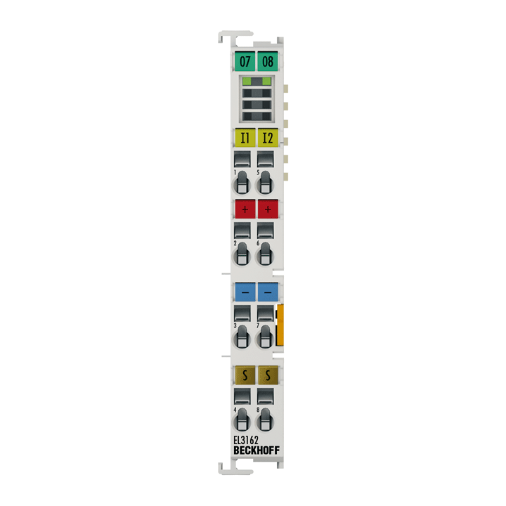 EL3162 | EtherCAT 端子模块，2 通道模拟量输入，0…10 V 电压，16 位，单端