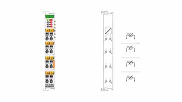 EL3174-0042 | EtherCAT Terminal, 4-channel analog input, multi-function, ±60 V, ±30 mA, 16 bit, differential