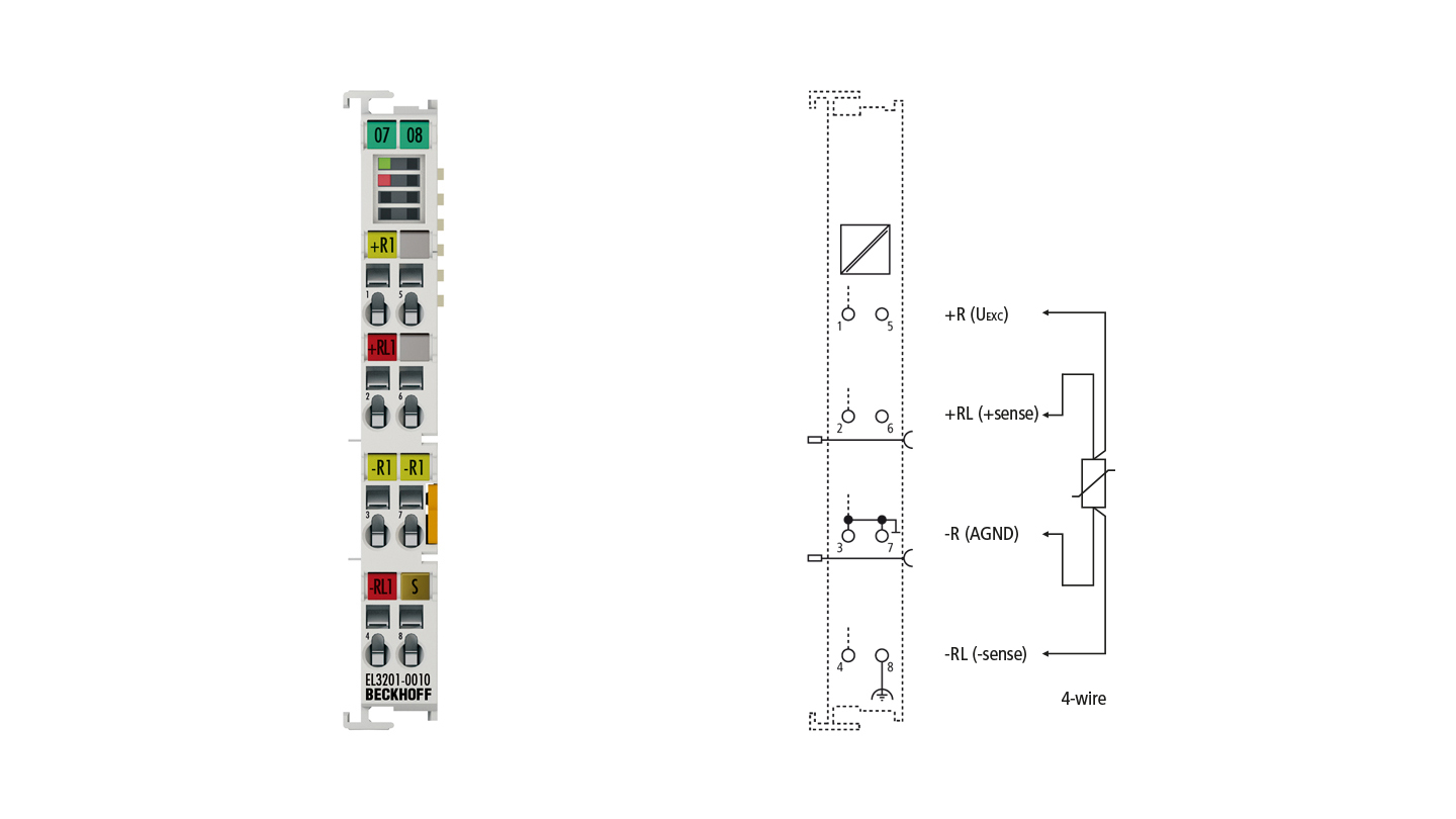 EL3201-0010 | EtherCAT-Klemme, 1-Kanal-Analog-Eingang, Temperatur, RTD (Pt100), 16 Bit, hochpräzise