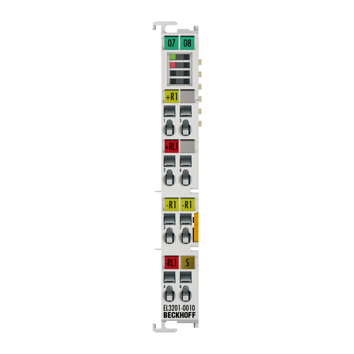 EL3201-0010 | EtherCAT Terminal, 1-channel analog input, temperature, RTD (Pt100), 16 bit, high-precision