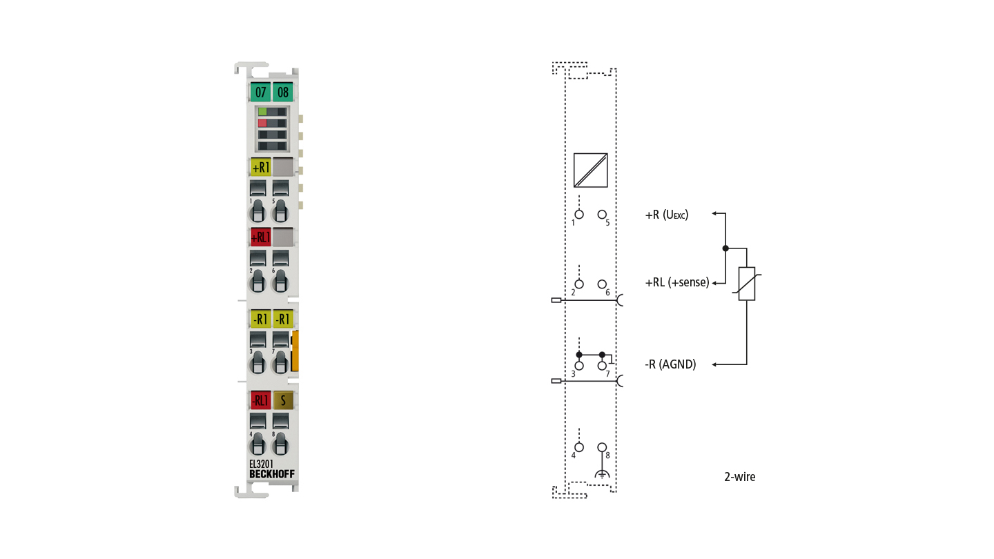 EL3201 | EtherCAT-Klemme, 1-Kanal-Analog-Eingang, Temperatur, RTD (Pt100), 16 Bit