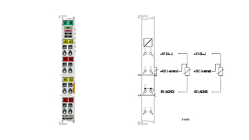 EL3202-0010 | EtherCAT Terminal, 2-channel analog input, temperature, RTD (Pt100), 16 bit, high-precision