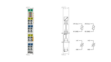 EL3204-0162 | EtherCAT Terminal, 4-channel analog input, multi-function, ±10 V, RTD (Pt100), 12 bit, single-ended