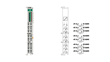EL3208-0010 | EtherCAT-Klemme, 8-Kanal-Analog-Eingang, Temperatur, RTD (Pt1000, NTC), 16 Bit