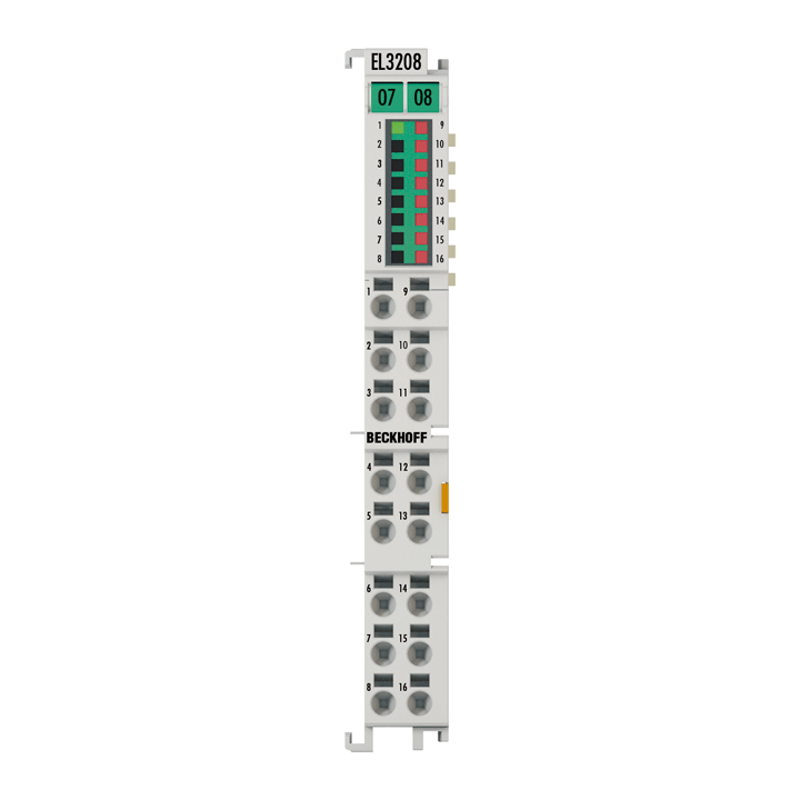 EL3208 | EtherCAT Terminal, 8-channel analog input, temperature, RTD (Pt100), 16 bit