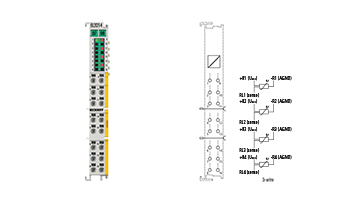 EL3214-0090 | EtherCAT Terminal, 4-channel analog input, temperature, RTD (Pt100), 16 bit, 3-wire connection, TwinSAFE SC