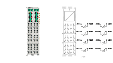 EL3218 | EtherCAT Terminal, 8-channel analog input, temperature, RTD (Pt100), 16 bit, 3-wire connection