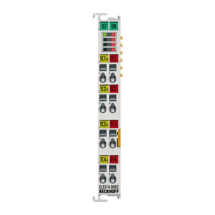 EL3314-0002 | EtherCAT Terminal, 4-channel analog input, temperature, thermocouple, 24 bit, electrically isolated