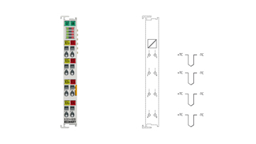 EL3314-0020 | EtherCAT-Klemme, 4-Kanal-Analog-Eingang, Temperatur, Thermoelement, 24 Bit, hochpräzise, werkskalibriert