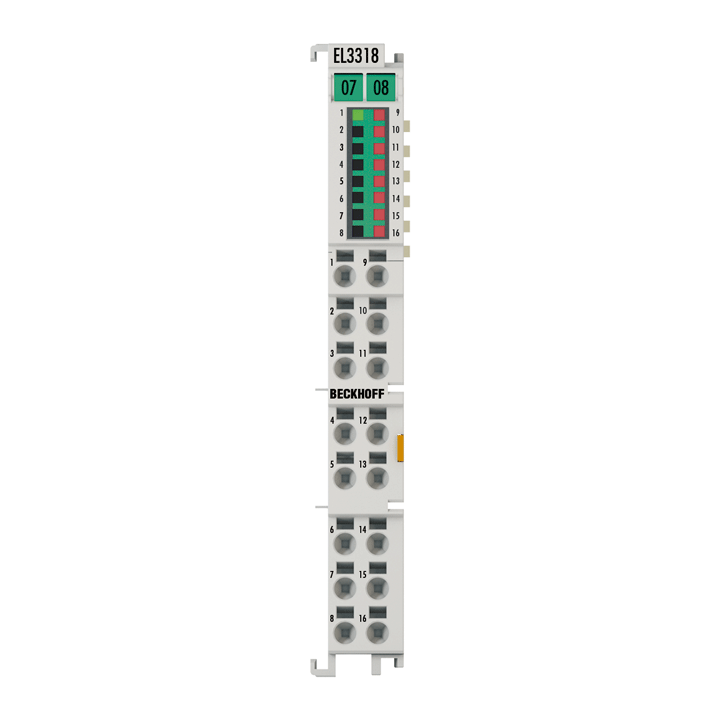 EL3318 | EtherCAT 端子模块，8 通道模拟量输入，温度，热电偶，16 位