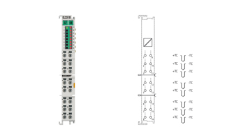 EL3318 | EtherCAT 端子模块，8 通道模拟量输入，温度，热电偶，16 位